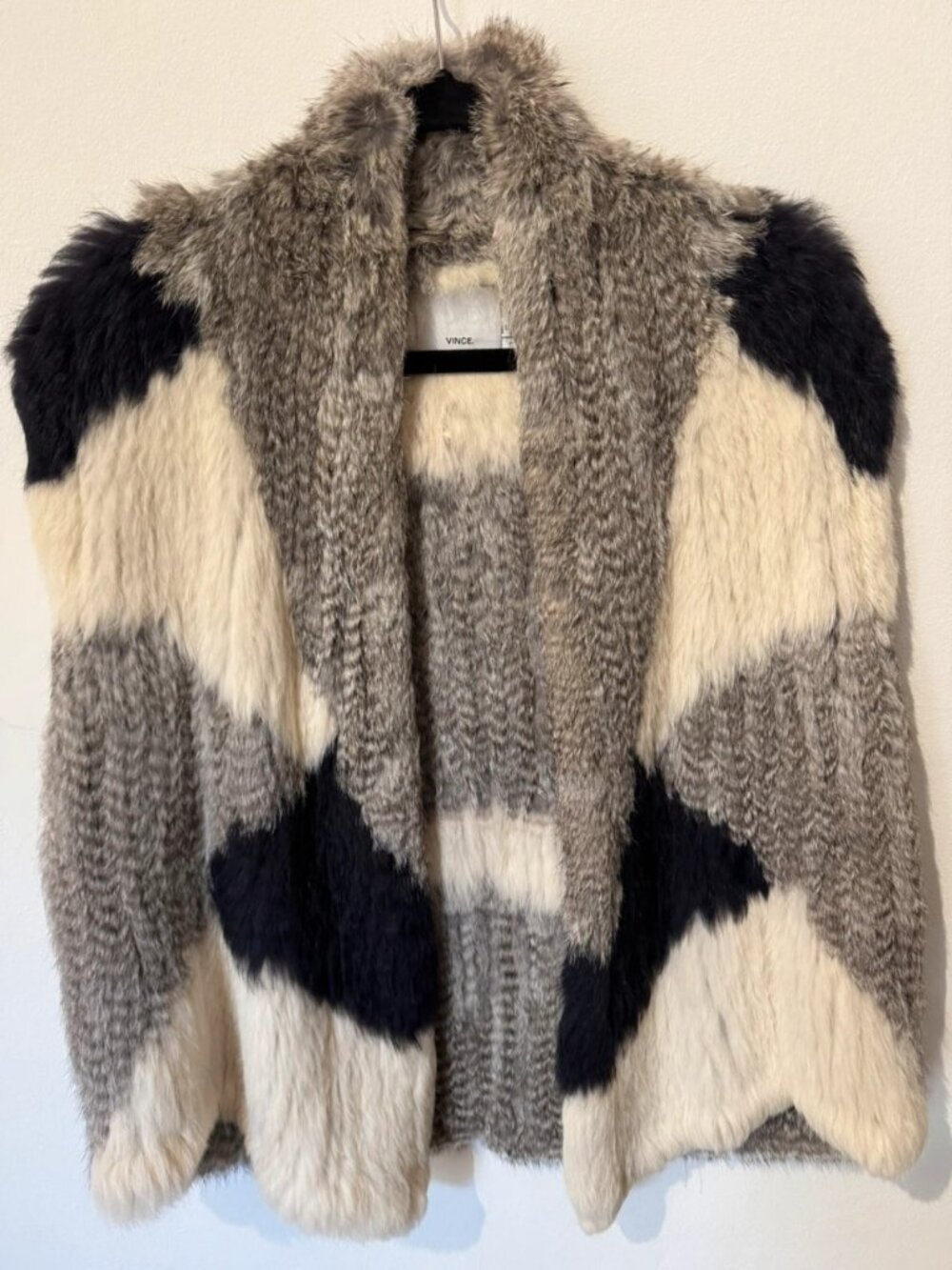 Vince Colorblock Rabbit Fur Vest XS/S